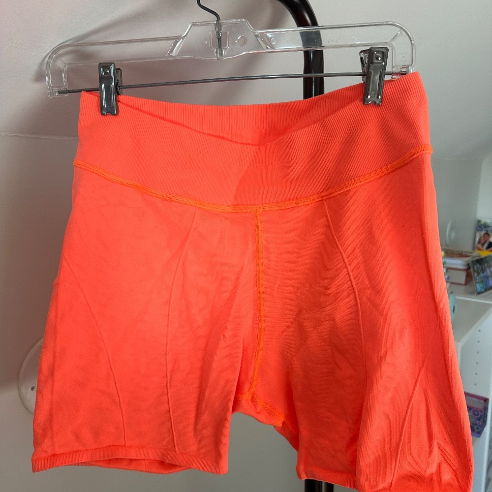 Free People Movement Neon Orange Bike Shorts